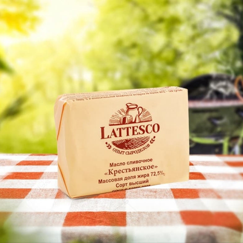 Масло сливочное "Крестьянское" Lattesco 72,5%